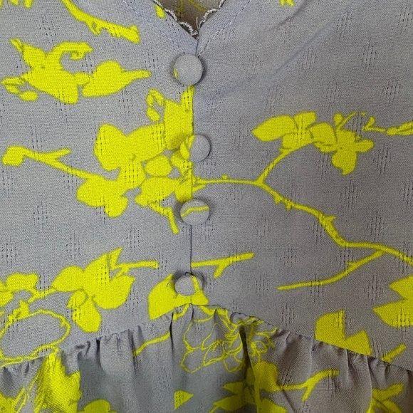 NWT Jessica Simpson Peyton Lavender w/ Lime Green Floral Peplum Crop Top - Picture 6 of 15